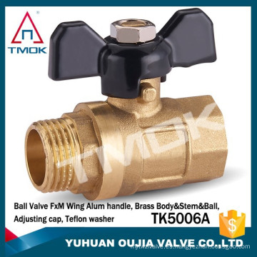 TMOK bsp forged manul power and water media latón mini válvula de bola para agua de medidor mini válvula de bola